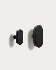 Набор из 2 вешалок Arely из бука с черным лаковым покрытием, 6,5 см/10 см