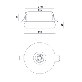 Встраиваемый потолочный светильник Mart T0301/1 белый мрамор