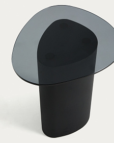 Приставной столик Olir из черной стали и закаленного стекла, 48 x 46,8 см