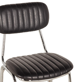 Барный стул Smilia из черного кожзаменителя