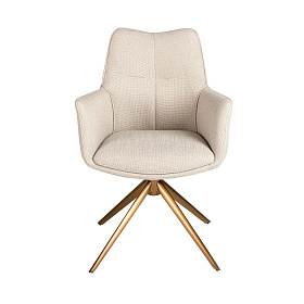 Поворотное кресло 4237 из кремовой ткани
