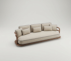 Диван с деревянным каркасом Meridies XL C030 W Moricone 51/Heritage Alpine 26/Oiled Sapele Wd Natura