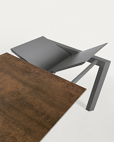 Стол Atta 160 (220) x90 антрацит, коричневый, керамика