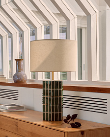 Rue Настольная лампа из зеленой керамики