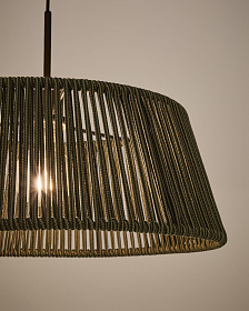 Абажур подвесного светильника Aldet из зеленого веревочного шнура Ø46 см