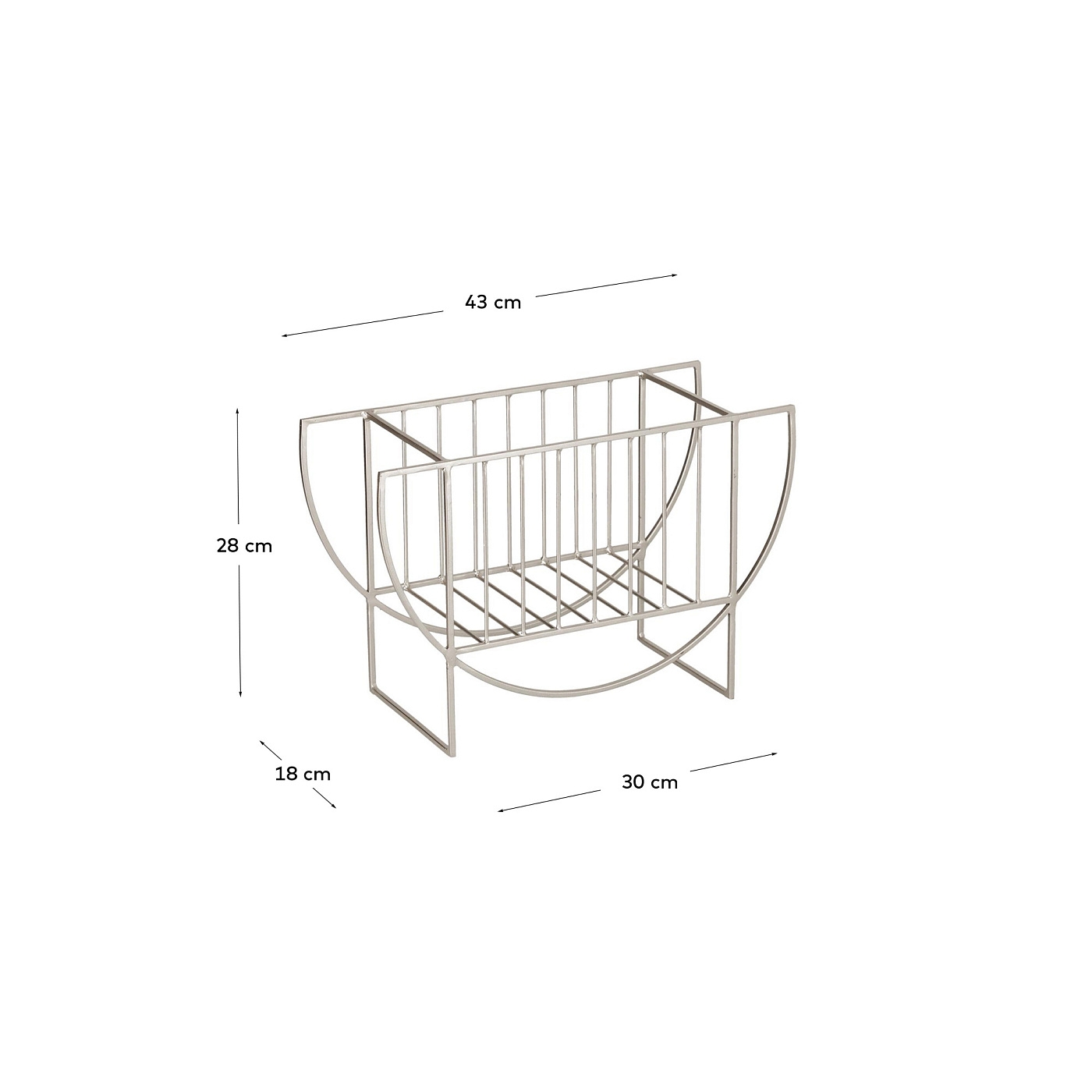 Журнальная стойка Aubrey серебристая