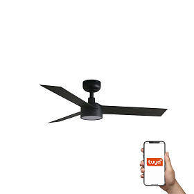 Потолочный вентилятор CRUISER S Ш1060MM черный 3 PALAS 18W LED DIM TUYA