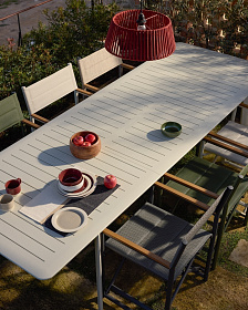 Раздвижной уличный стол Brela из алюминия цвета экрю 205(287) x 100 см