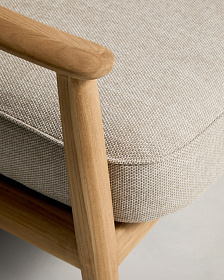 Уличный 3-х местный диван Elunda из тикового дерева и бежевой веревки