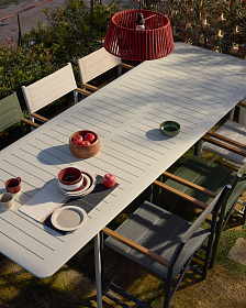 Раздвижной уличный стол Brela из алюминия цвета экрю 205(287) x 100 см