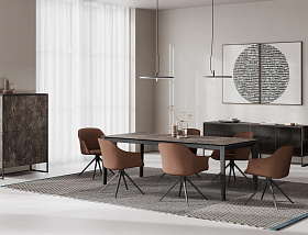 Стул поворотный Kedua Metal обивка одноцветная