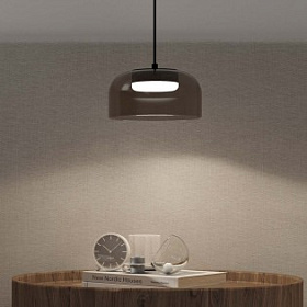 Подвесной светильник Ipon черный металл плафон Greenish brown