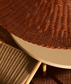 Bladia Абажур из ротанга с терракотовой отделкой Ø90 см