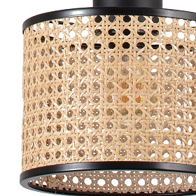 Подвесной светильник Mambo черный/ротанг ø21 с вилкой