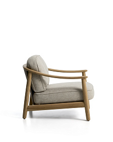 Уличное кресло Elunda из тикового дерева и бежевой веревки