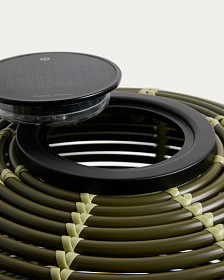 Уличный светильник Garoina солнечных батареях из искусственного ротанга зеленого цвета, 35 см