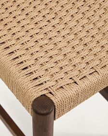 Полубарный стул Analy из массива дуба в отделке орех и веревочным сиденьем 65 см