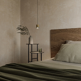 Подвесной светильник Tea серый металлик/коричневый мрамор