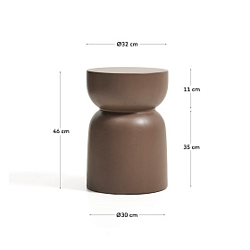 Уличный столик Garbet из коричневого бетона, диаметр 30 см