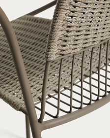 Стул уличный Atrani из стали и веревки цвета таупе