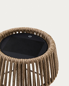 Настольная лампа Aldet из серого веревочного шнура на солнечной батарее