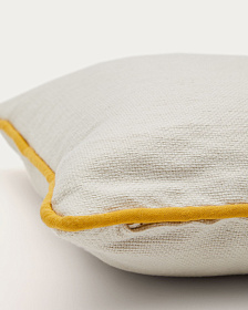Catius Чехол на подушку белый с желтой окантовкой 45x45