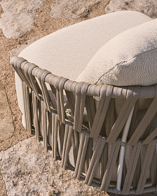 Уличное кресло Osani из алюминия цвета экрю и веревки цвета таупе