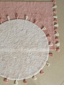 Хлопковый ковер Lillaland COLORFUL WHITE PINK D140