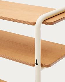 Стеллаж из ясеневого шпона цвета Tinn с бежевой металлической конструкцией, 70 x 60