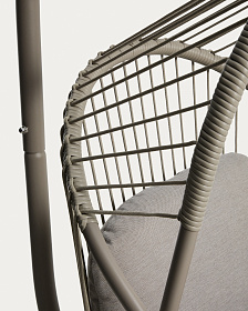 Подвесное кресло Livadi из стали и веревки бежевого цвета