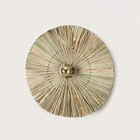 Бра Laos натуральная соломка 50 cm + цоколь 5 cm белый металл