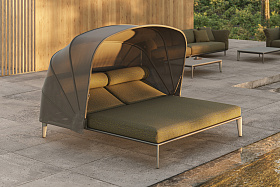 Уличный двойной шезлонг Pasadena с солнцезащитным козырьком