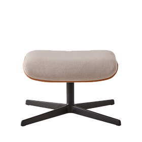 Пуфик Rever с дубовой отделкой и алюминиевым поворотным основанием на 4 спицы.