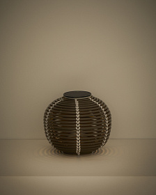 Настольная лампа Garoina на солнечных батареях из искусственного ротанга, 25 см