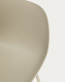 Полубарный стул Altea из пластика и стали бежевого цвета, 65 см