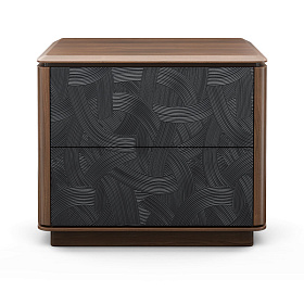 Прикроватная тумбочка Altea шпон ореха F, темно-серый матовый лак