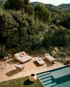 Кресло Catalina из бежевой веревки и массива акации