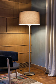 Торшер Jerry матовый никель/бежевый абажур