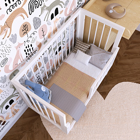 Кроватка для новорожденного Lillaland - модель Lilla Aria (НИК23)белая