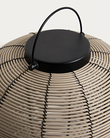 Портативная светодиодная настольная лампа Saranella из светло-серого искусственного ротанга