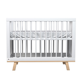 Кроватка для новорожденного Lillaland - модель Lilla Aria (НИК23) белая/дерево