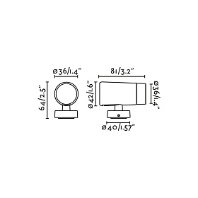 Уличный светильник PUK PROYECTOR черный LED Ш36 4W 3000K 40°