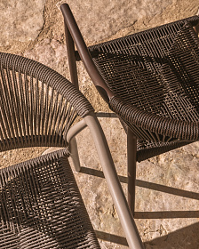 Уличный стул Livadia из алюминия цвета таупе и веревки