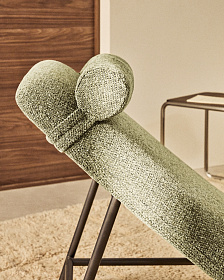 Кушетка Osla из зеленого шенилла с ножками из матовой нержавеющей стали, 175 см