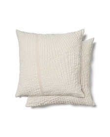 Комплект из 2 чехлов для подушек Raylo из хлопка с текстурой и полосками 50 x 50 см