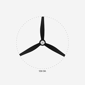 Потолочный вентилятор с освещением JUST FAN M Ш1280 черный 3P черный 3000K