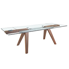 Раздвижной обеденный стол 1131/DT766 из закаленного стекла