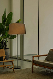 Торшер WINDSOR PIE DE SALON черный/серый абажур 1xE27