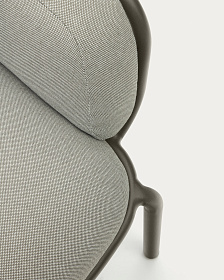 Уличный диван Joncols из серой ткани и зеленым алюминиевым каркасом 164 см