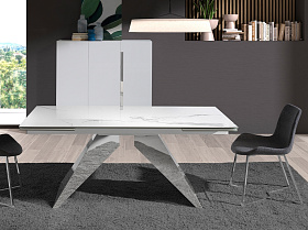 Раздвижной обеденный стол 1116/MC22183DT из керамики с мраморной отделкой